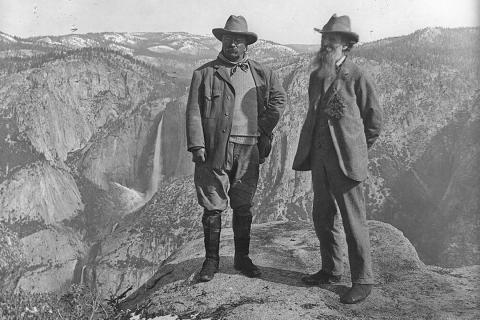Historic photo of Teddy Roosevelt and John Muir